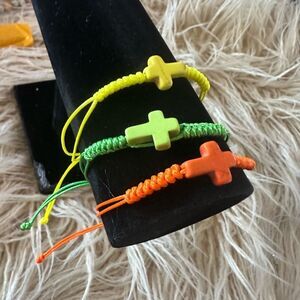 Set of 3 adjustable cross bracelets perfect stocking stuffers